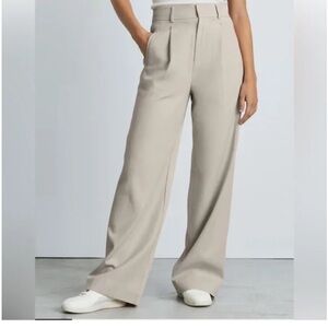 Elegant Beige Women's Wide-Leg Pants